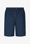 Dolce & Gabbana Boxer Da Mare Medio Con Placca Logata In Blue