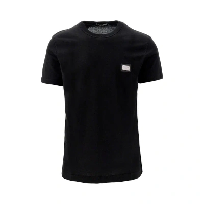 Dolce & Gabbana Logo Plate T-shirt In Black
