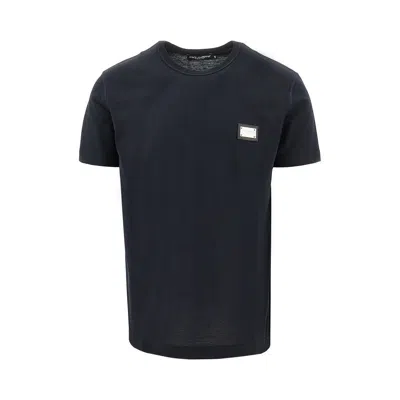 Dolce & Gabbana Logo Plaque T-shirt In Blue