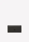 Dolce & Gabbana Logo Plaque Flap Continental Wallet In Black