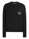 Dolce & Gabbana Crew Neck Sweater With Long Sleeves And Pocket In Black