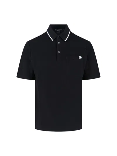 DOLCE & GABBANA DOLCE & GABBANA LOGO POLO – BLACK