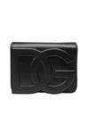 Dolce & Gabbana Logo Pouch In Deerskin In Black