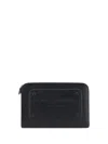 Dolce & Gabbana Raised-logo Leather Clutch In Black