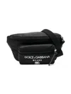 Dolce & Gabbana Logo Print Belt Bag In Black