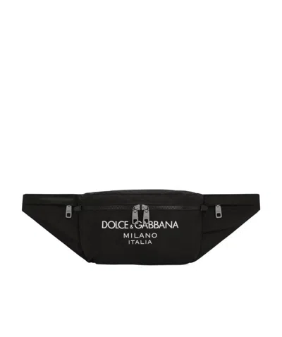 Dolce & Gabbana Logo-print Belt Bag In Black