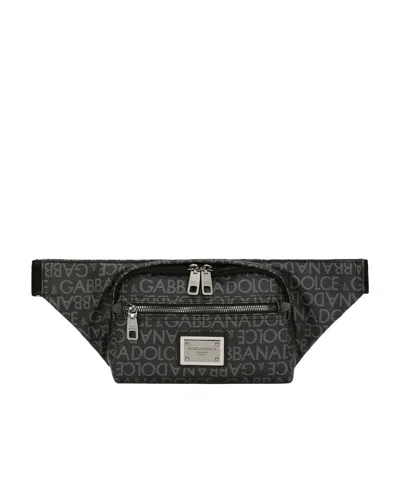 Dolce & Gabbana Logo-print Belt Bag In Black
