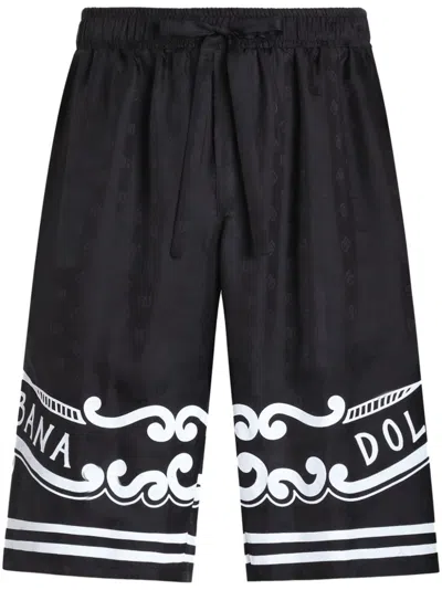 Dolce & Gabbana Logo-print Bermuda Shorts In Black