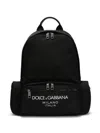 Dolce & Gabbana Logo-print Black Backpack With Functional Design In Black