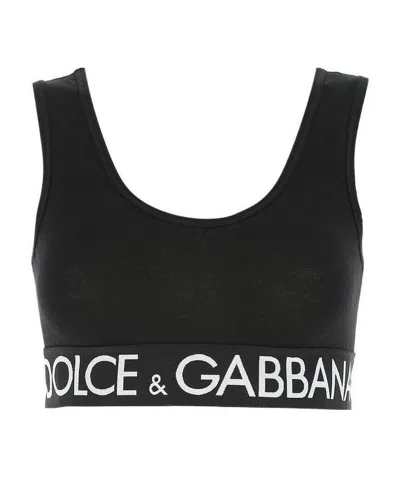 Dolce & Gabbana Logo-print Bra Top In Black