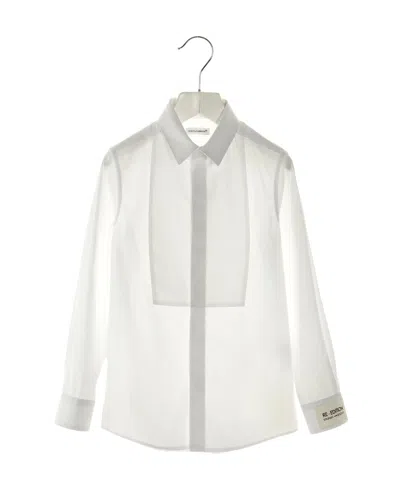 Dolce & Gabbana Logo-print Button-up Shirt In White