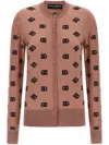 Dolce & Gabbana Long-sleeved Knitted Cardigan In Pink