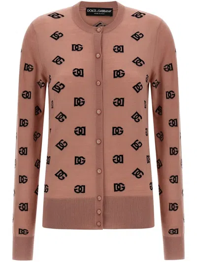 DOLCE & GABBANA LOGO-PRINT CARDIGAN