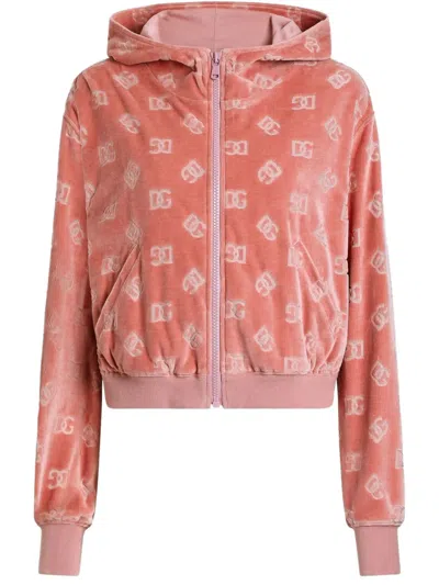 Dolce & Gabbana Logo-print Cardigan In Pink