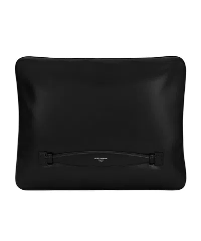 Dolce & Gabbana Logo-print Clutch Bag In Black