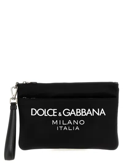 DOLCE & GABBANA LOGO PRINT CLUTCH BAG