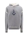 Dolce & Gabbana Logo-print Contrasting-trim Hoodie In Gray