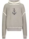 Dolce & Gabbana Logo-print Contrasting-trim Hoodie In Grey
