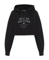 Dolce & Gabbana Logo-print Cotton-blend Hoodie In Black