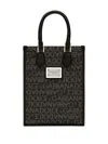 Dolce & Gabbana Logo-print Cotton-blend Tote Bag In Black