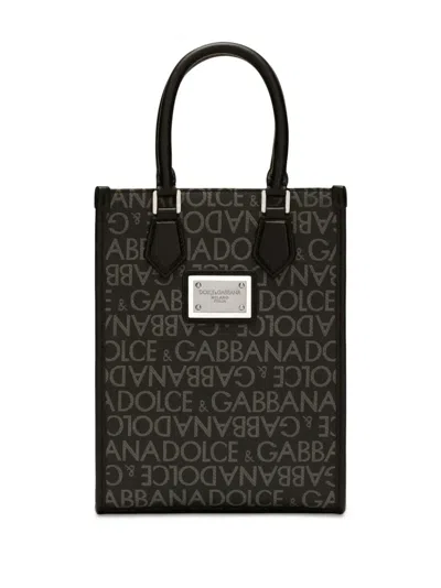Dolce & Gabbana Logo-print Cotton-blend Tote Bag In Multi