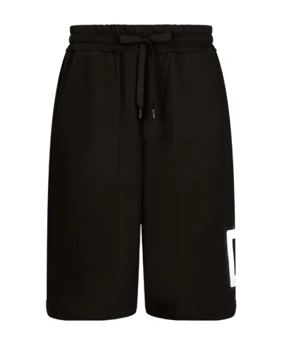 DOLCE & GABBANA DOLCE  GABBANA LOGO PATCH DRAWSTRING SHORTS