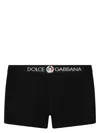 Dolce & Gabbana Two-way-stretch Jersey Regular-fit Boxers With Emblem In Black