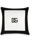 Dolce & Gabbana Logo-print Cotton Cushion In Schwarz
