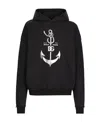 Dolce & Gabbana Printed Washed Cotton Jersey Hoodie In Black