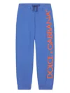 Dolce & Gabbana Logo-print Cotton Jogging Bottoms In Blue