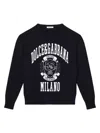 Dolce & Gabbana Printed Cotton Sweater In Black