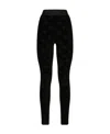 Dolce & Gabbana Flocked Jersey Leggings With All-over Dg Logo In Black