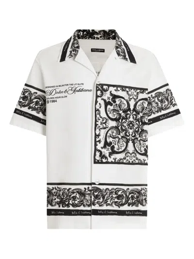 Dolce & Gabbana Logo-print Cotton Shirt In Multi