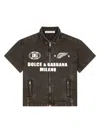 Dolce & Gabbana Logo-print Cotton Shirt In Brown