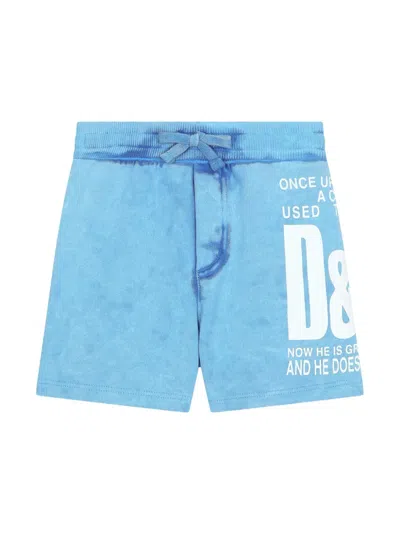 Dolce & Gabbana Babies' Logo-print Cotton Shorts In Blue