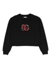 Dolce & Gabbana Logo-patch Cotton Sweatshirt In Black