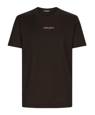 DOLCE & GABBANA DOLCE  GABBANA LOGO PATCH CREWNECK T-SHIRT