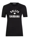 Dolce & Gabbana Black Cotton Logo T-shirt In Black