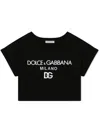 Dolce & Gabbana Cropped-t-shirt Mit Logo-print In Black