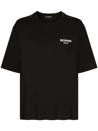 Dolce & Gabbana Logo-print Cotton T-shirt In Black