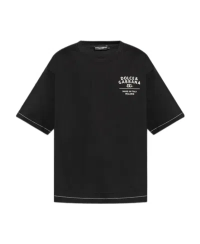 Dolce & Gabbana Logo-print Cotton T-shirt In Black