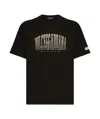 Dolce & Gabbana Black T-shirt With Logo Lettering Print In Black