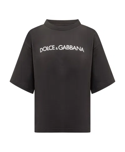 Dolce & Gabbana Logo-print Cotton T-shirt In Black