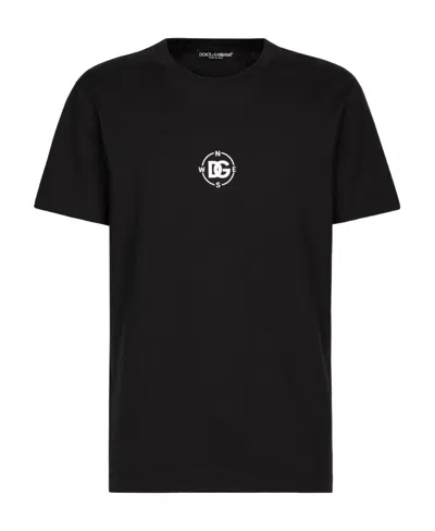 Dolce & Gabbana Logo-print Cotton T-shirt In Black