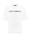 Dolce & Gabbana Dolce&gabbana White Crew-neck T-shirt With Logo In Cotton Women In White
