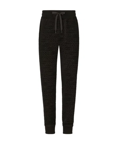 Dolce & Gabbana Logo-print Cotton Track Pants In Black