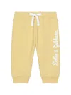 Dolce & Gabbana Logo-print Cotton Track Pants In Yellow