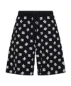 Dolce & Gabbana Dg Logo Print Cotton Shorts In Black