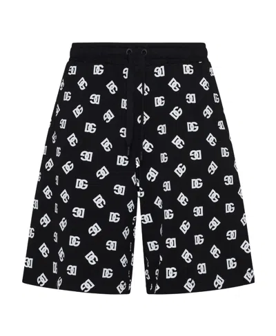 DOLCE & GABBANA DOLCE  GABBANA ALL-OVER DG PRINTED DRAWSTRING SHORTS