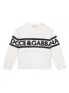 Dolce & Gabbana Logo-print Crew-neck Jumper In Neutrals